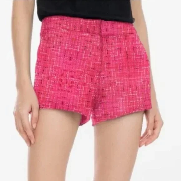 🆕Generation Love Tweed Faye Hot Pink Multi Shorts XS available - Picture 2 of 11